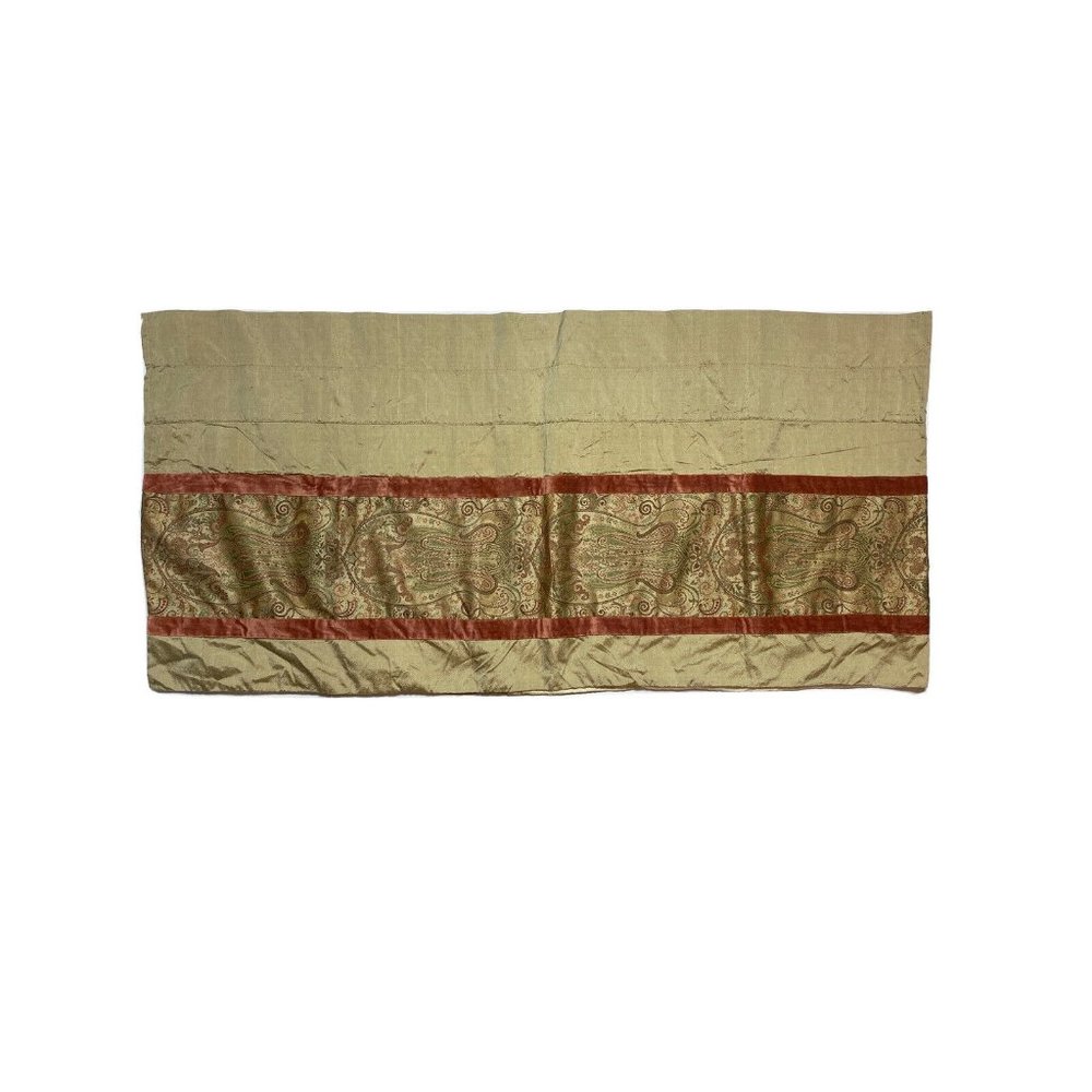 Vintage Chris Madden Luxury Valance Short Curtain Silk Blend Rare Gold Print
